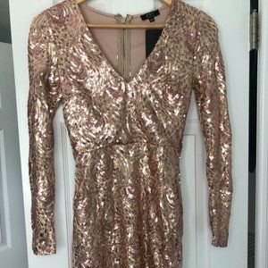 Privy Long Sleeve Mini Sparkly Dress